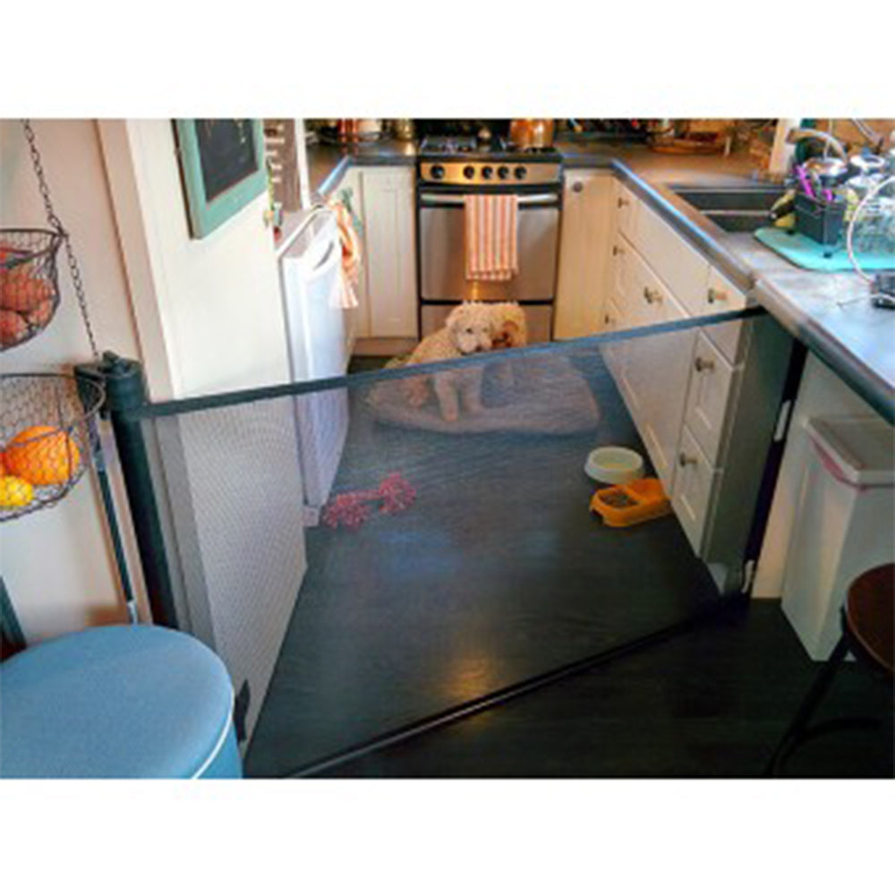 Retract-A-Gate Portable 72 Inch Extending Baby and Pet Home Safety Gate, Black