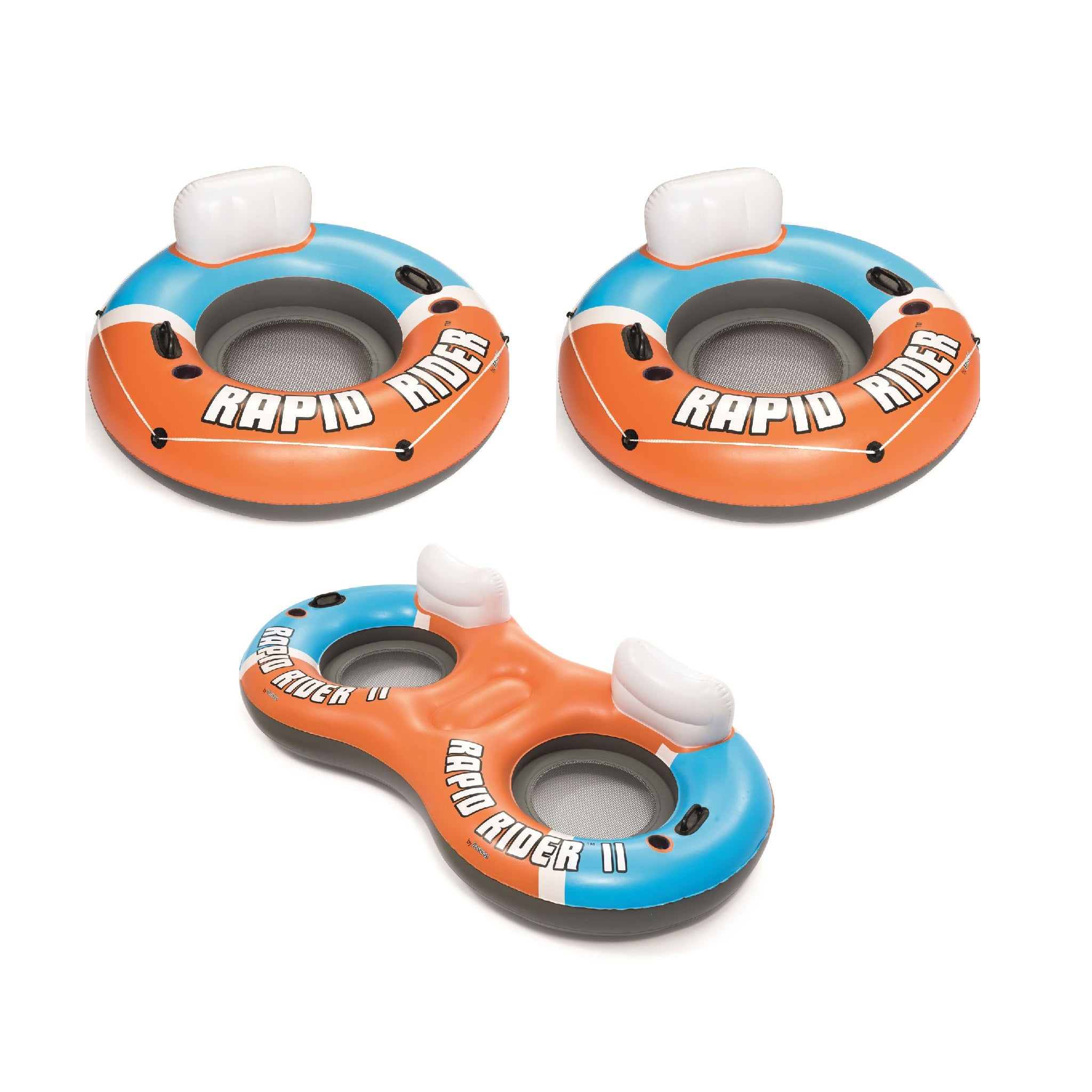 Bestway Inflatable River Tube Float (2 Pack) and Inflatable 2 Person River Tube - VMInnovations