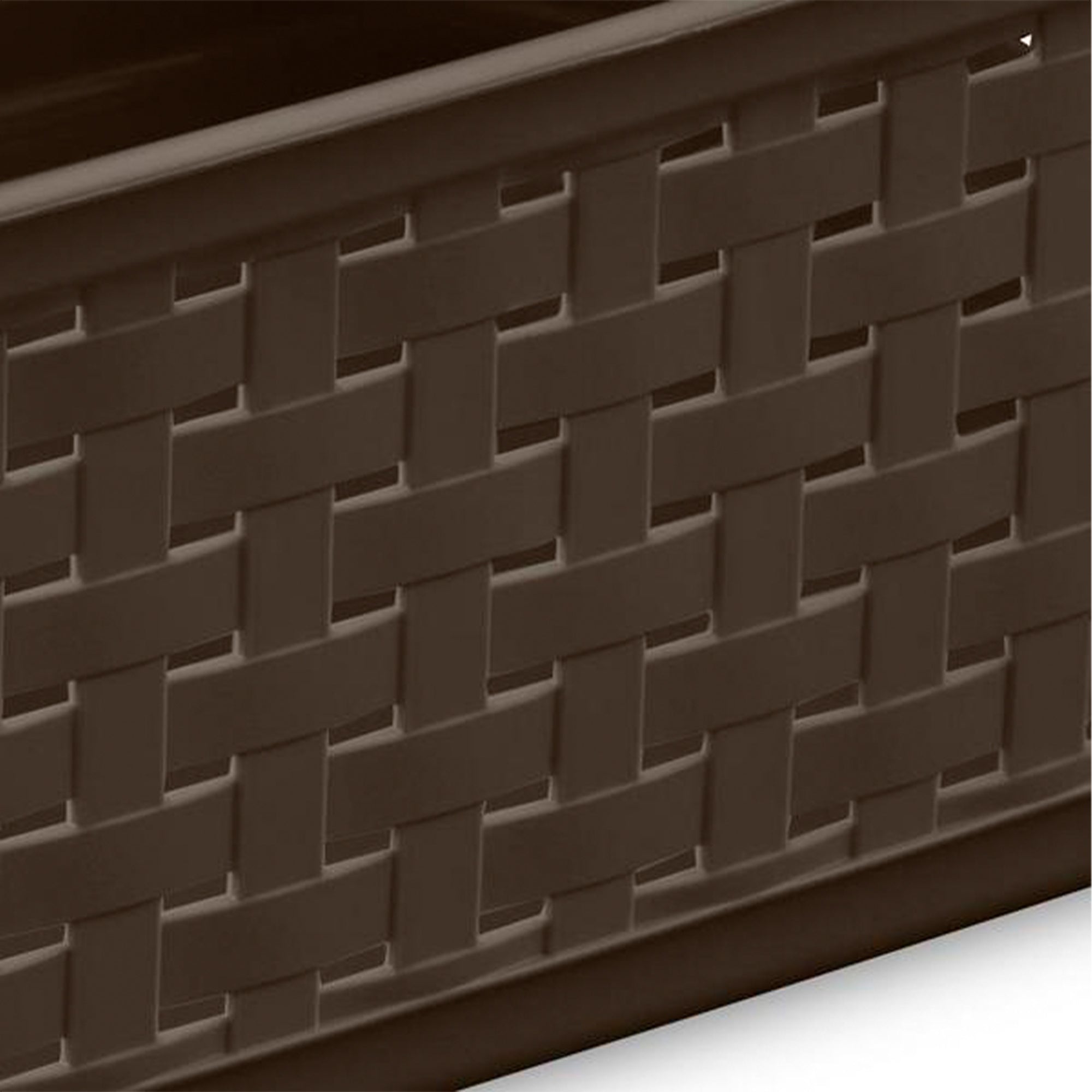 Sterilite Decorative Wicker-Style Weave Basket, Espresso | 12726P06 (12 Pack) - VMInnovations