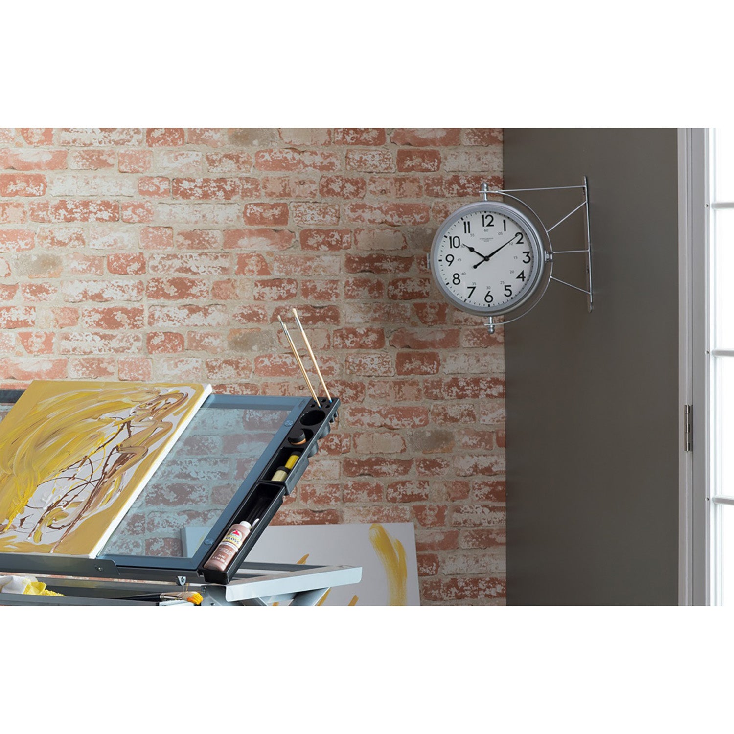 Studio Designs Metro Station 18 Inch Dual Face Clock and Thermometer (Open Box)