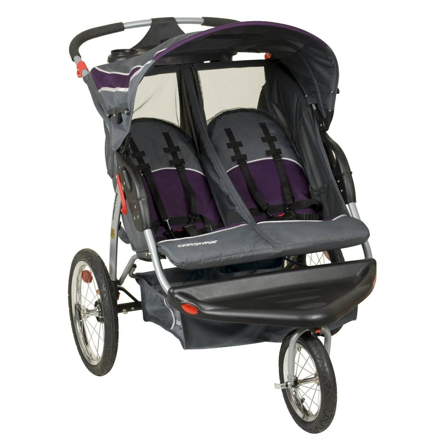 Baby Trend Expedition DJ96715R Lightweight Swivel Double Jogger Stroller, Elixer - VMInnovations
