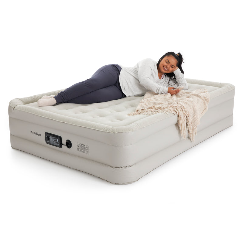 Insta-Bed 18 Inch Queen Sized Inflatable Airbed Mattress with Internal AC Pump