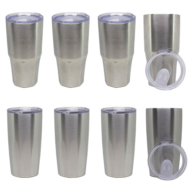 Insulated Stainless Steel 30 oz. Travel Mug Tumblers (4) + 20 oz. Tumblers (4) - VMInnovations