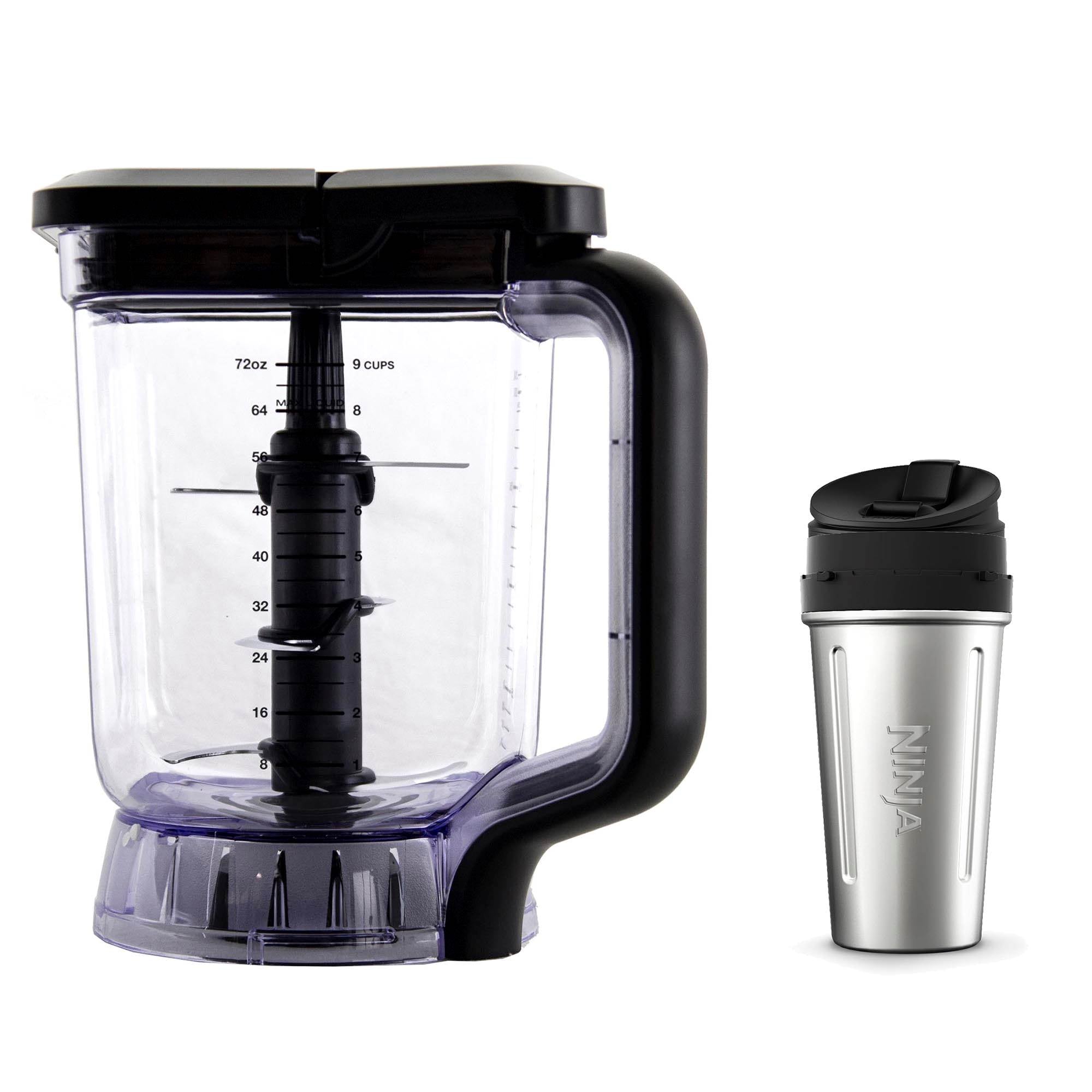 Ninja 72 Oz Pitcher with Lid and Blade + 24 Oz Stainless Steel Nutri Ninja Cup