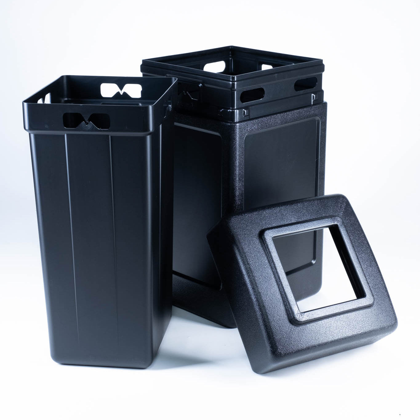 Commercial Zone Open-Top Square 42 Gallon Waste Trash Container, Black(Open Box)