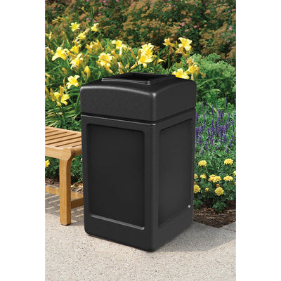 Commercial Zone Open-Top Square 42 Gallon Waste Trash Container, Black(Open Box)