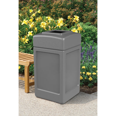 Commercial Zone Open-Top Square 42 Gallon Waste Trash Container, Gray (Open Box)
