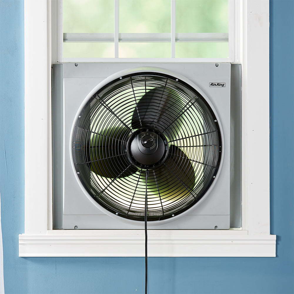 Air King 20 Inch Blades Whole House 120V 3 Speed Window Fan, Gray (Used)