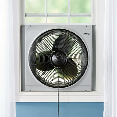 Air King 20 Inch Blades Whole House 120V 3 Speed Window Fan, Gray (Used)