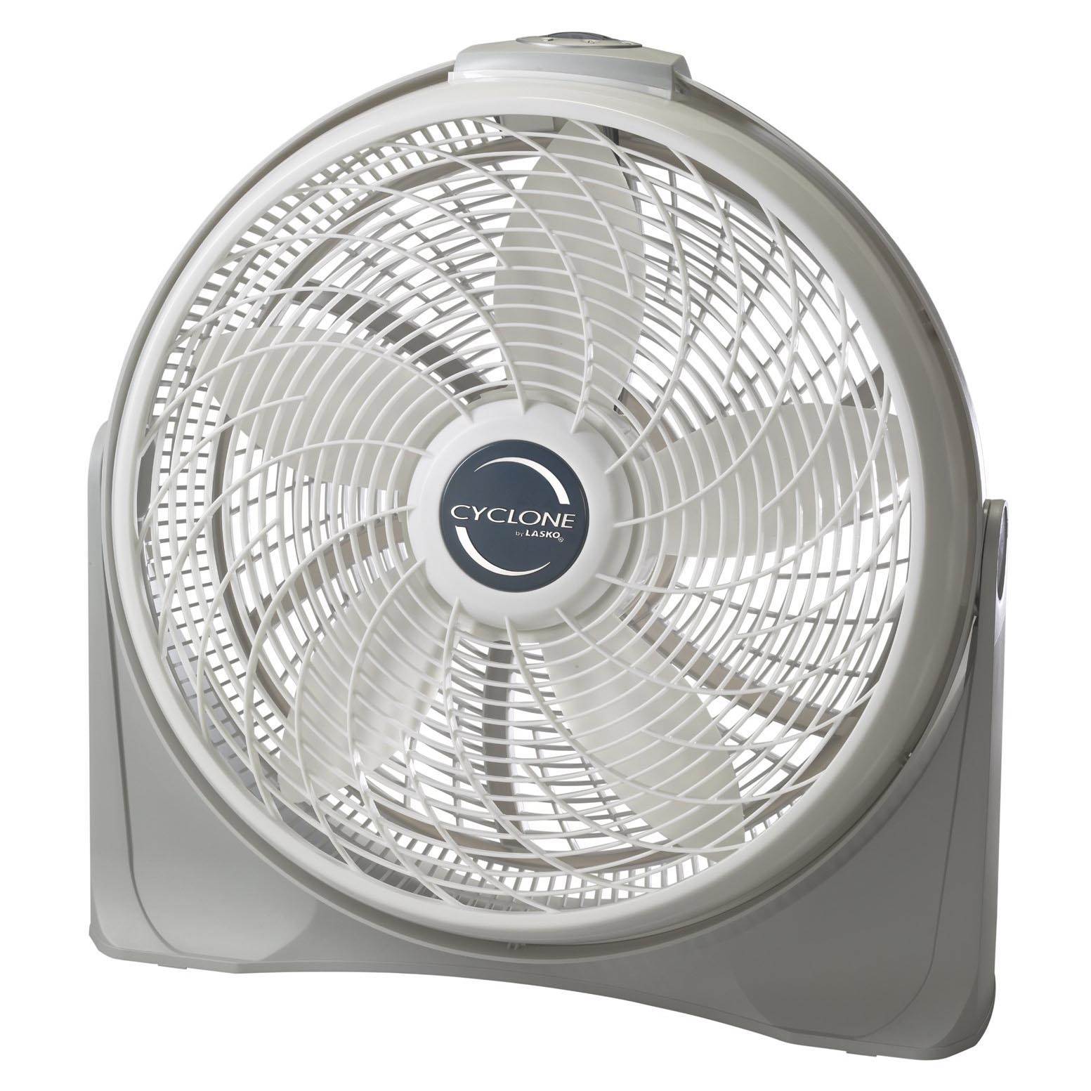 Lasko 20 Inch Cyclone Portable Full-Tilt Floor or Wall Mount Pivoting Fan, White - VMInnovations