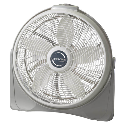 Lasko 20 Inch Cyclone Portable Floor or Wall Mounted Pivoting Fan, White (Used)