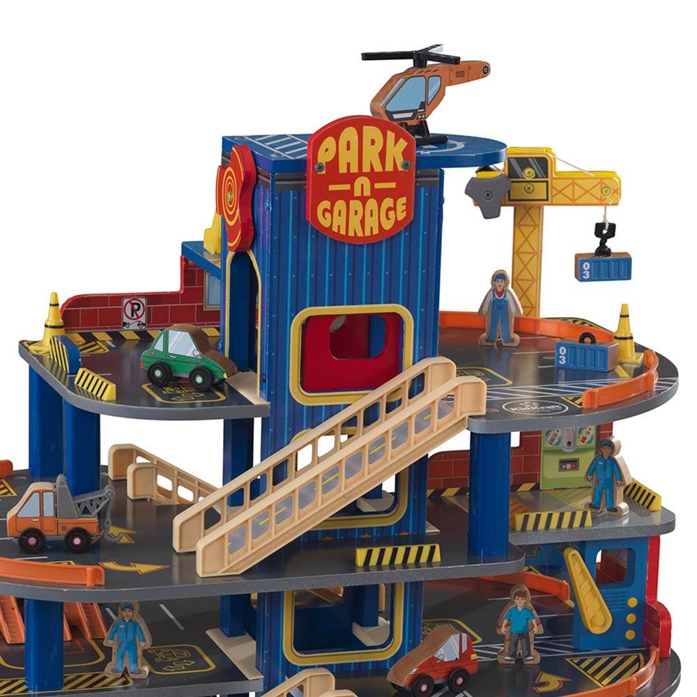 KidKraft Deluxe 4 Level Detailed Wooden Car Garage Kids Playset (Open Box)