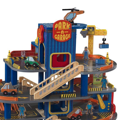 KidKraft Deluxe 4 Level Detailed Wooden Car Garage Kids Playset (Open Box)