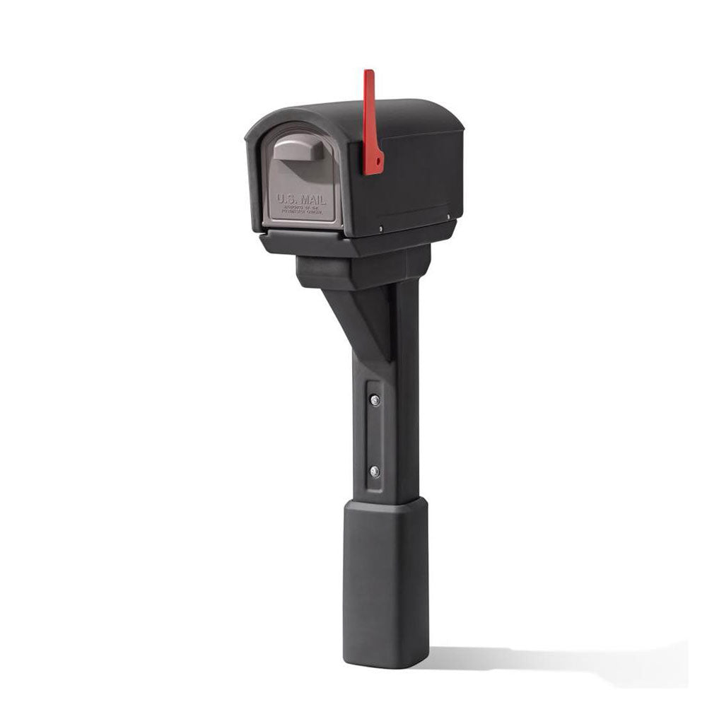 Step2 MailMaster Express Plastic Post Mount Modern Mailbox, Black (Open Box)