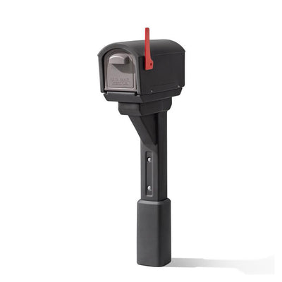 Step2 MailMaster Express Plastic Post Mount Modern Mailbox, Black (Open Box)