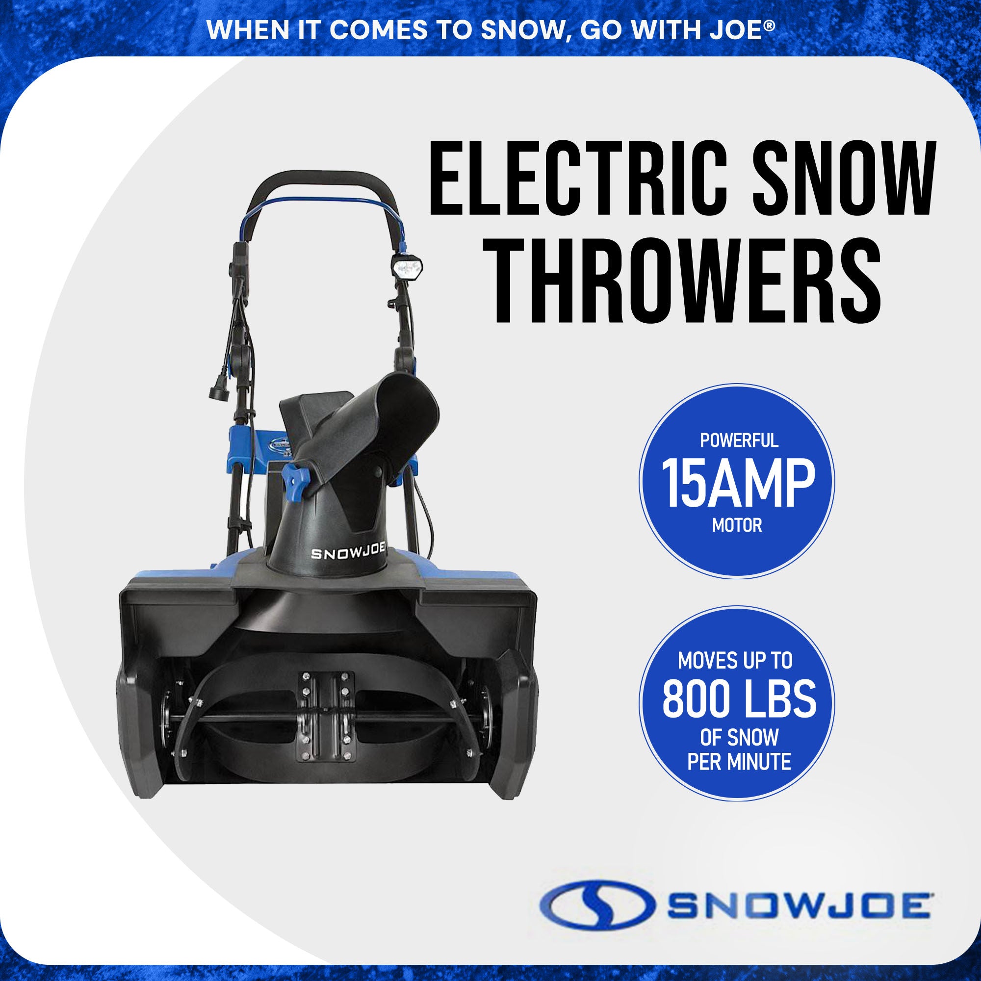 Snow Joe Ultra 15 Amp Electric Snow Thrower & Shovelution 18” Snow Shovel Combo