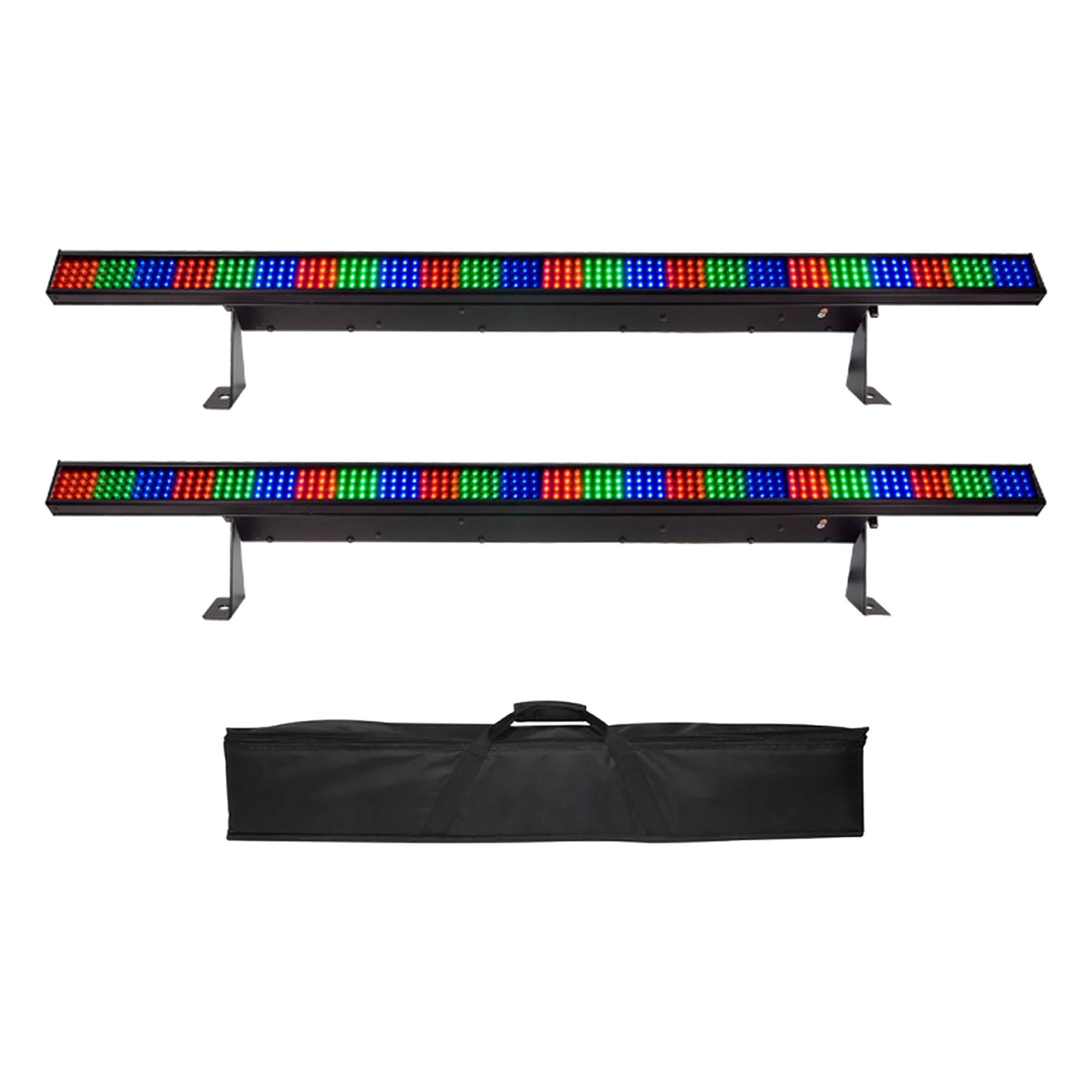 Chauvet DJ COLORstrip 4 Channel DMX LED RGB Light Bar (2 Pack) + Soft Case Bag