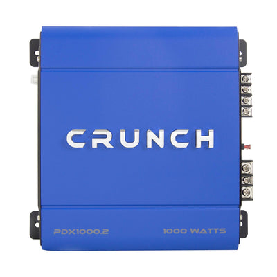 Crunch PowerDriveX 1000W 2 Channel Blue A/B Car Amplifier + 4-Gauge Wiring Kit - VMInnovations