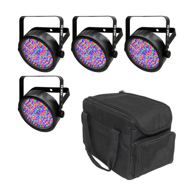 Chauvet DJ SlimPar 56 LED DMX SlimPar Can Light Effect (4 Pack) + Transport Bag