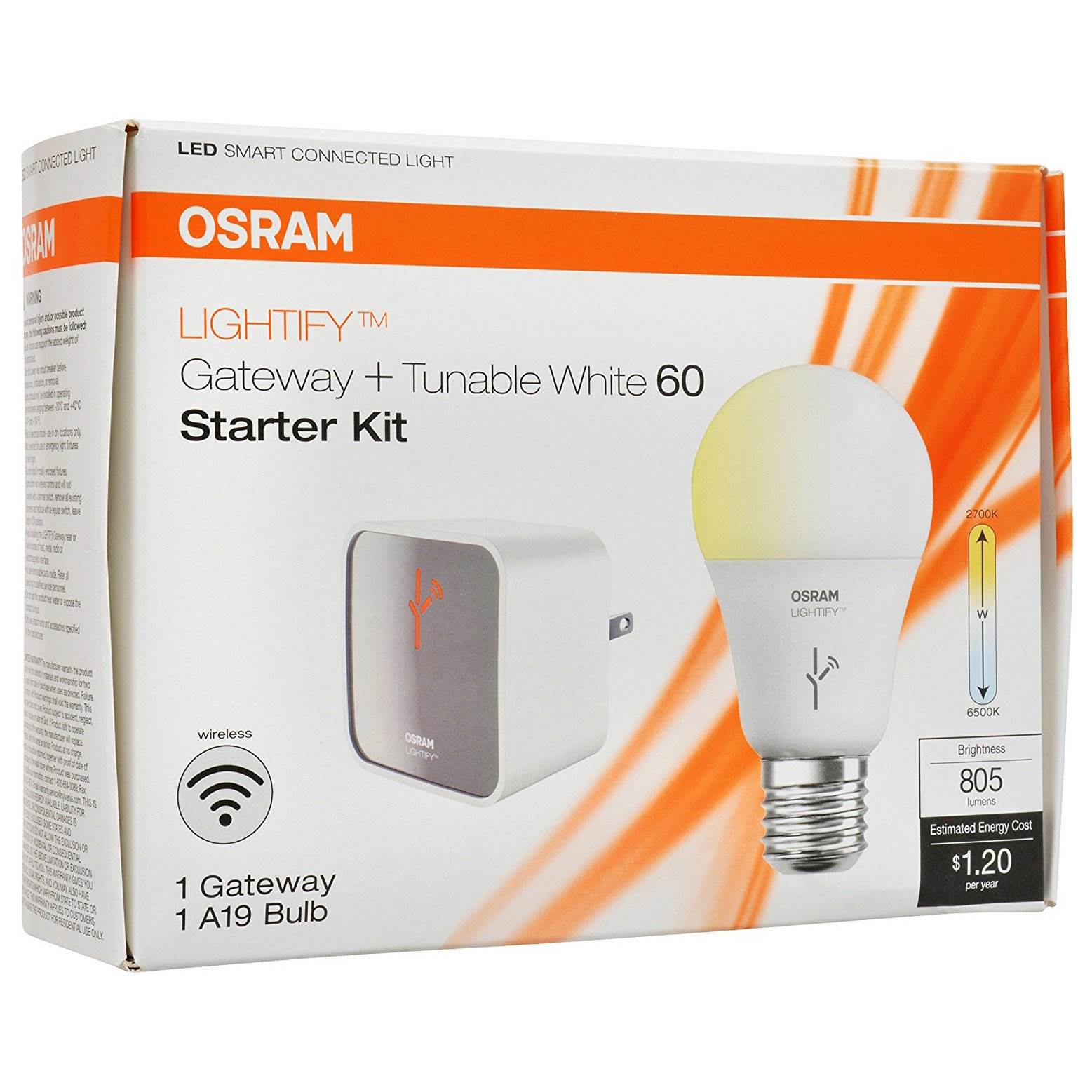 Sylvania Lightify by Osram Smart Home Starter Kit 60W Bulb + Gateway (Open Box)