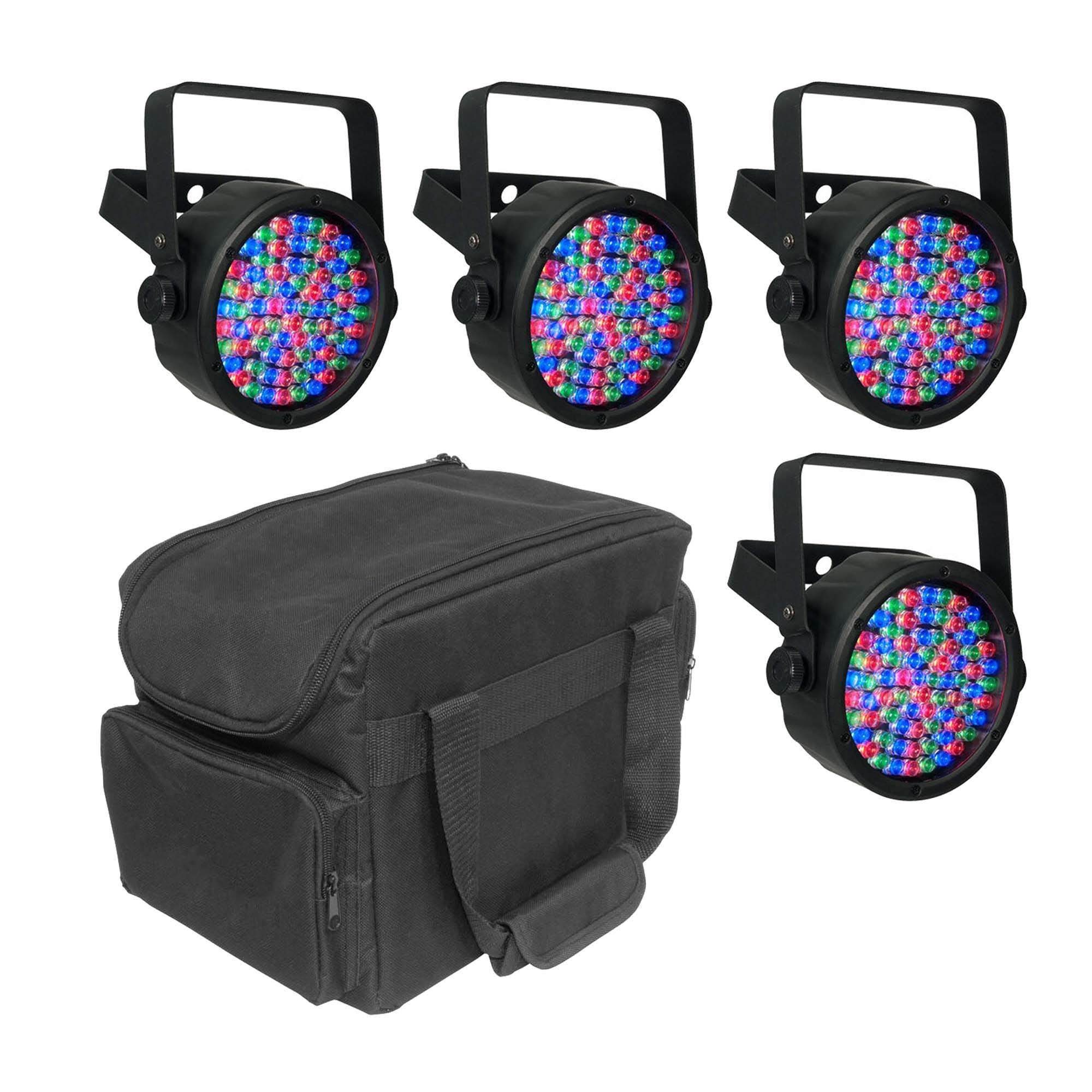 Chauvet DJ SlimPAR 38 LED DMX SlimPar Can Light Effect (4 Pack) + Transport Bag