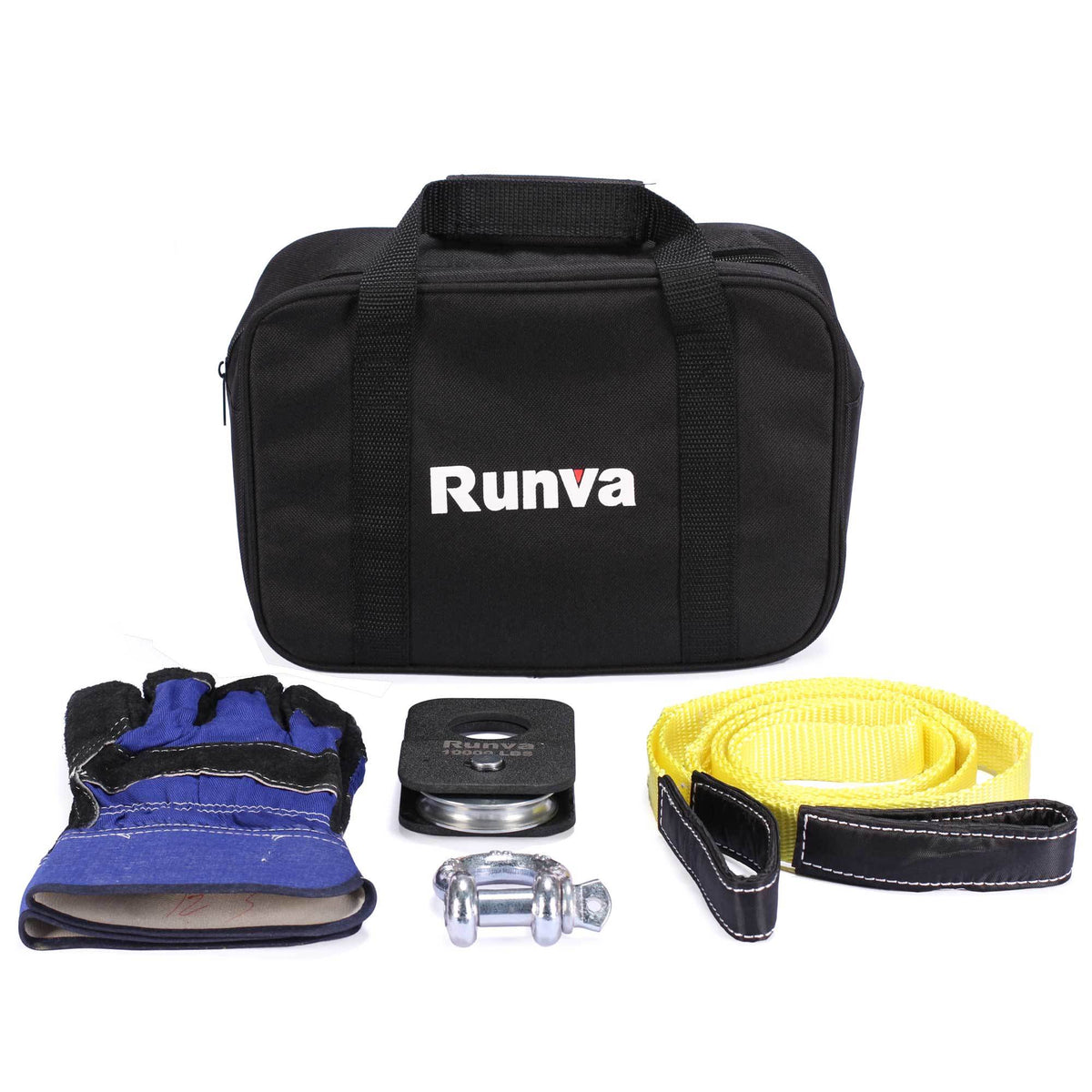 Runva ATV UTV Off-Road Recovery Tow Winch Kit of Essentials & Accessories (Used)