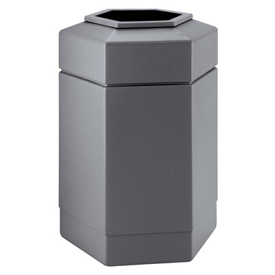 Commercial Zone Open-Top 30 Gal Hexagon Waste Trash Container Bin Gray (Damaged)