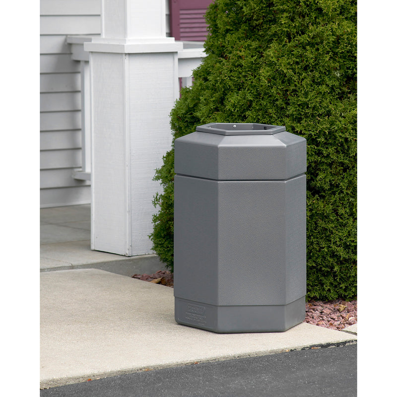 Commercial Zone Open-Top 30 Gal Hexagon Waste Trash Container Bin Gray (Damaged)