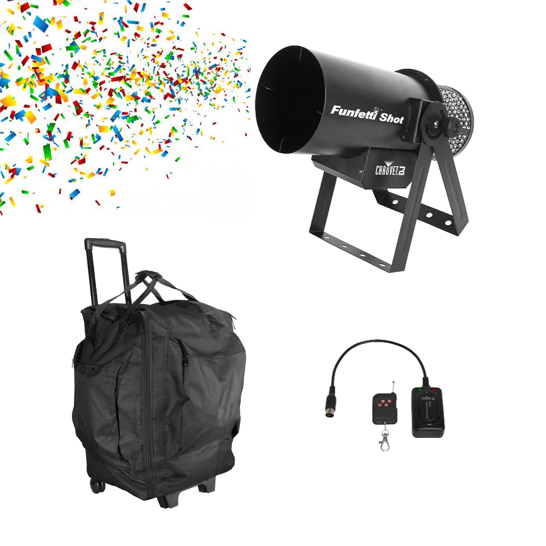 Chauvet DJ Funfetti Shot Professional Confetti Launcher with Remote & Carry Bag