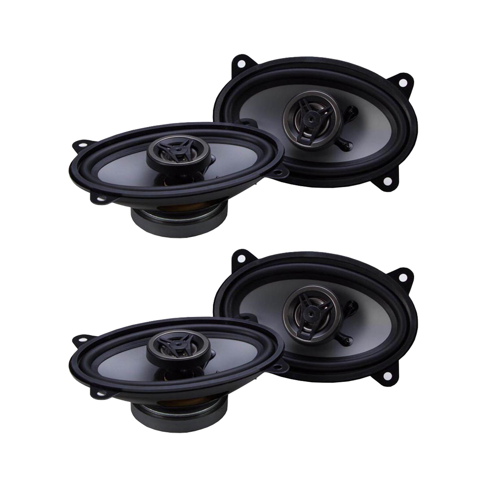 Crunch 4x6 Inch 2-Way Car Speakers, 250W Coaxial Audio System, Black, 2 Pack