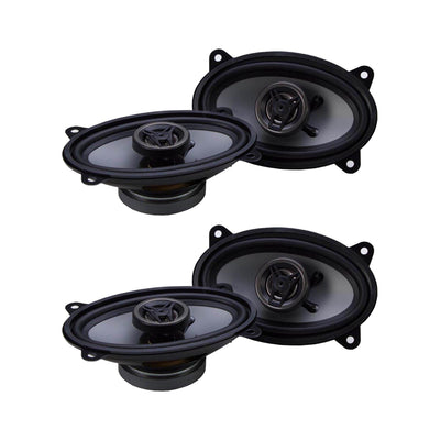 Crunch 4x6 Inch 2-Way Car Speakers, 250W Coaxial Audio System, Black, 2 Pack
