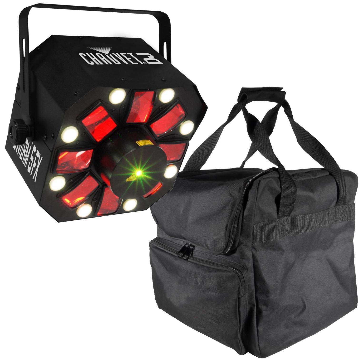 Chauvet DJ SWARM 5 FX Sound Active Derby, Strobe & Laser + DJ Transport Case
