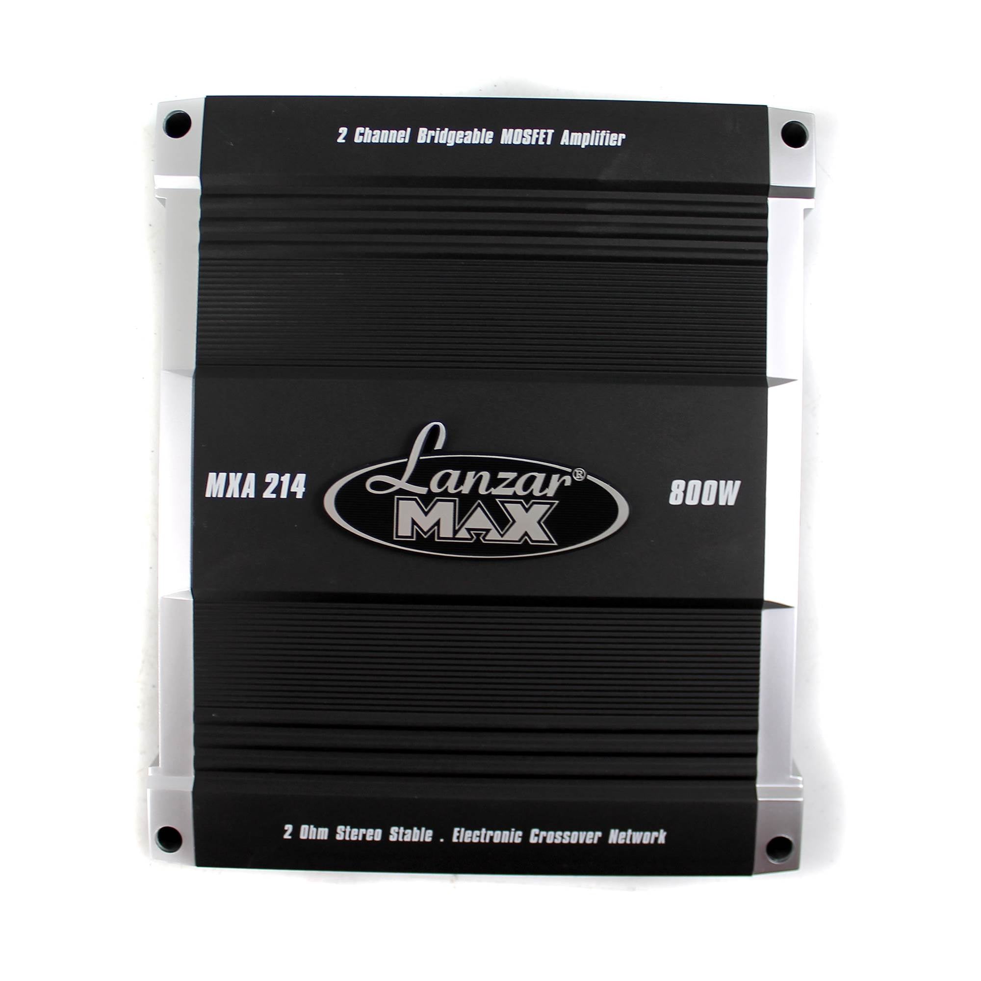 Lanzar 800 Watt Max 2 Channel MOSFET Bridgeable Amplifier + 8 Gauge Wiring Kit
