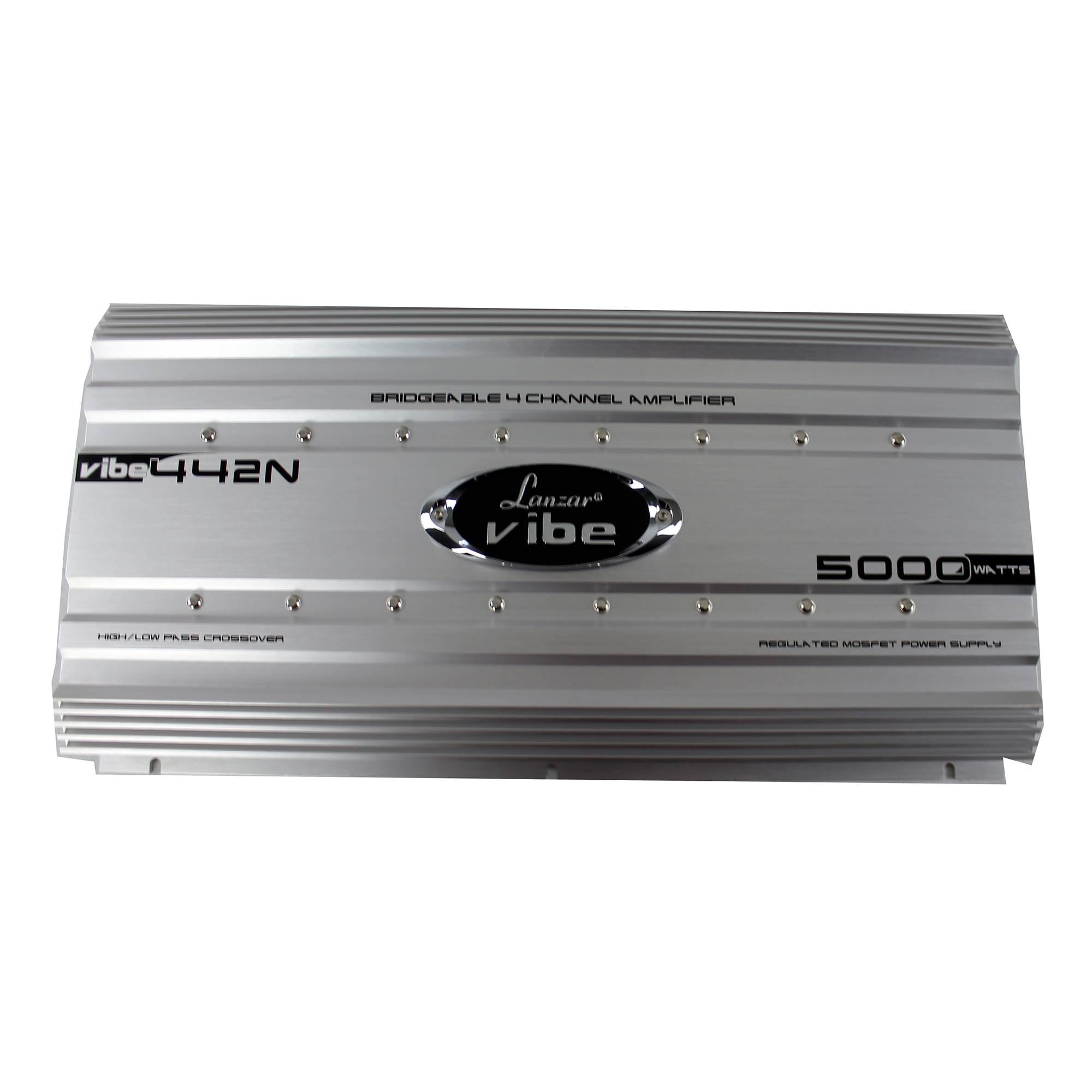 Lanzar 5000 Watt 4 Channel Bridgeable Car Audio Amplifier + 0 Gauge Wiring Kit