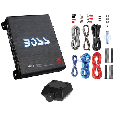 Boss Audio Riot 1100W Monoblock A/B Car Audio Amplifier with Remote & Wiring Kit
