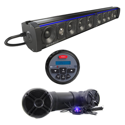 Hifonics Thor Bluetooth Sound Bar + Marine ATV Receiver + Marine Speaker System