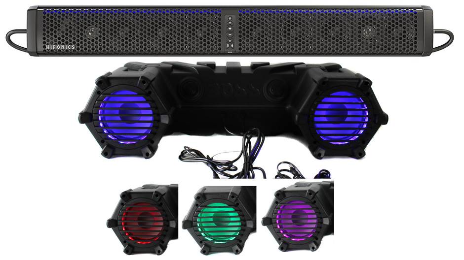 Hifonics Thor Bluetooth ATV 10-Speaker Sound Bar + Dual 6.5" Marine Speakers