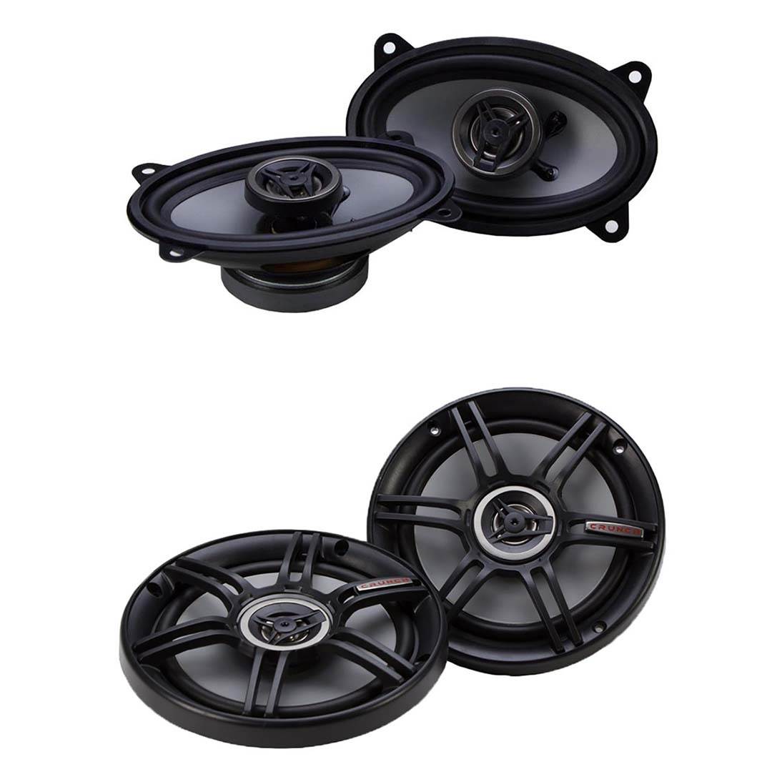 Crunch 250W 4" x 6" Coaxial Car Audio Speakers + Crunch 300W 6.5" CS Speakers