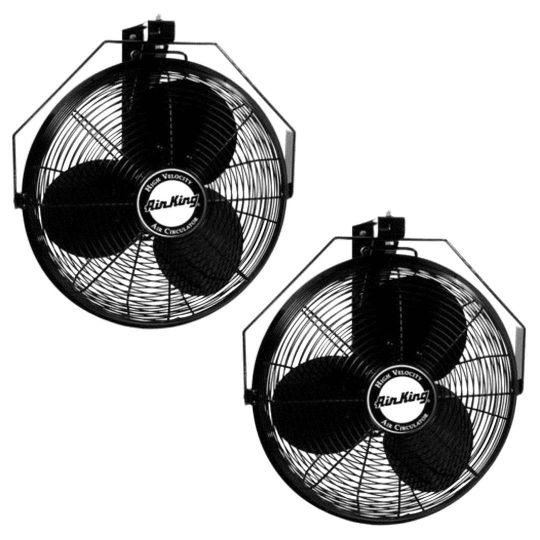 Air King 18 Inch 1/6 HP Industrial Grade 3 Blade Wall Mounted Fan (2 Pack)