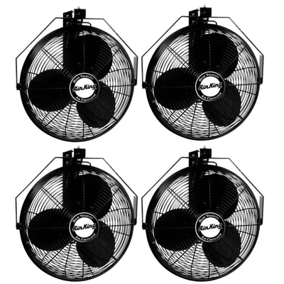 Air King 18 Inch 1/6 HP Industrial Grade 3 Blade Wall Mounted Fan (4 Pack)
