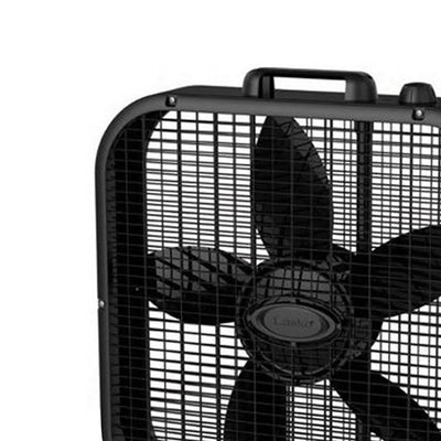 Lasko 3 Speed Save Smart 20 Inch Box Fan with Easy Carry Handle, Black  (2 Pack)