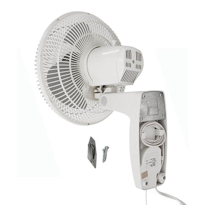 Air King 16 Inch Residential Grade Oscillating 3 Blade Wall Mount Fan (2 Pack)