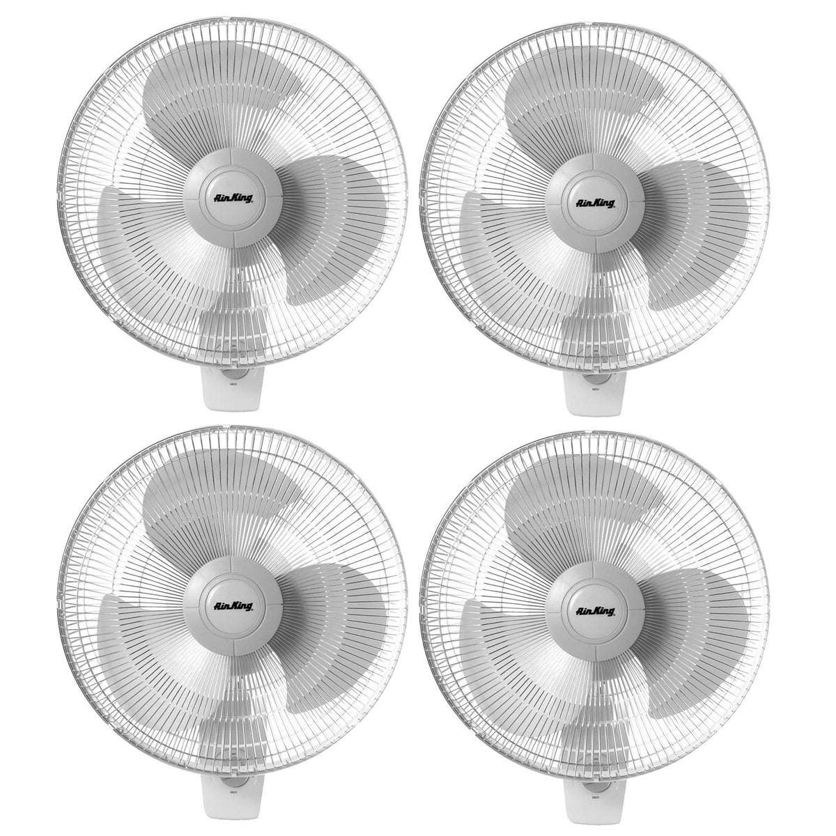 Air King 16 Inch Commercial Grade Oscillating 3 Blade Wall Mount Fan (4 Pack)