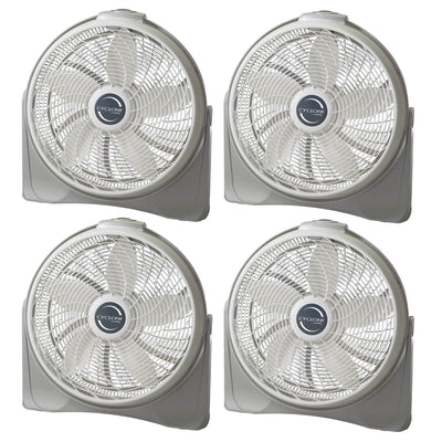 Lasko 20 Inch Cyclone Floor or Wall Mounted Pivoting Fan, White (4 Pack)