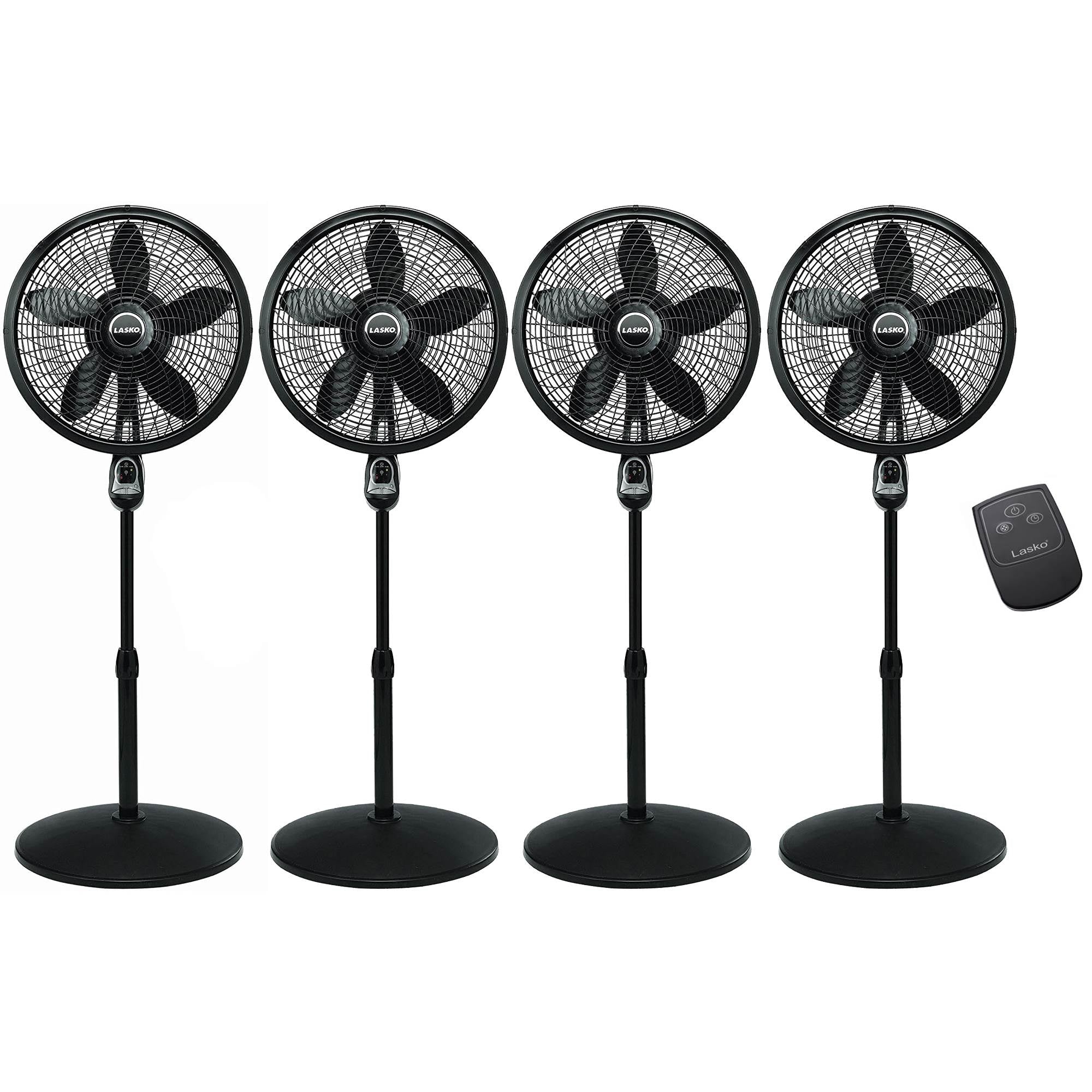 Lasko 18 Inch Oscillating Cyclone Pedestal Stand Fan w/ Remote Control (4 Pack)
