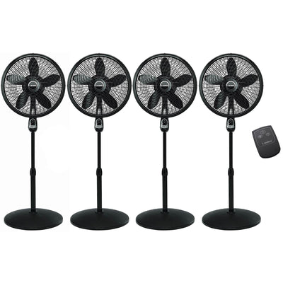 Lasko 18 Inch Oscillating Cyclone Pedestal Stand Fan w/ Remote Control (4 Pack)
