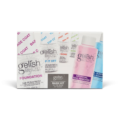Gelish 18G Plus Comfort Cure LED Cure Light w/Soak Off Gel Nail Polish Basix Kit - VMInnovations