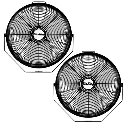 Air King 12 Inch 3 Speed 1/25 HP Motor Industrial Grade Multi-Mount Fan (2 Pack)