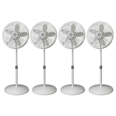 Lasko 18 Inch Elegance Performance Oscillating Standing Pedestal Fan (4 Pack)