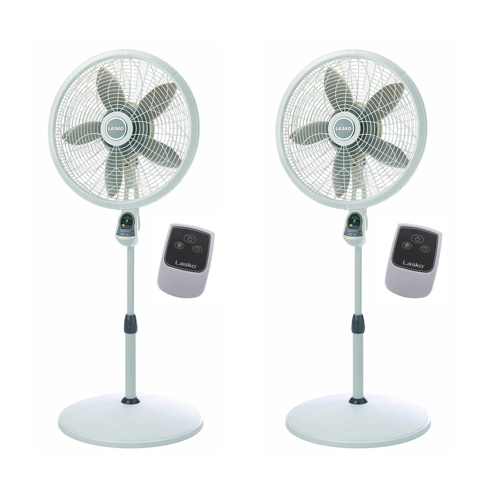 Lasko 18 Inch Elegance Performance Oscillating Pedestal Fan w/ Remote (2 Pack) - VMInnovations